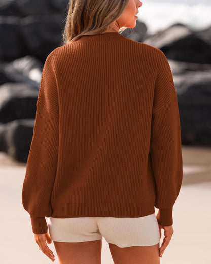 BTFBM Womens Casual Long Sleeve Sweaters Crew Neck Oversized Ribbed Knit Pullover Sweater 2025 Fall Winter Jumper Tops