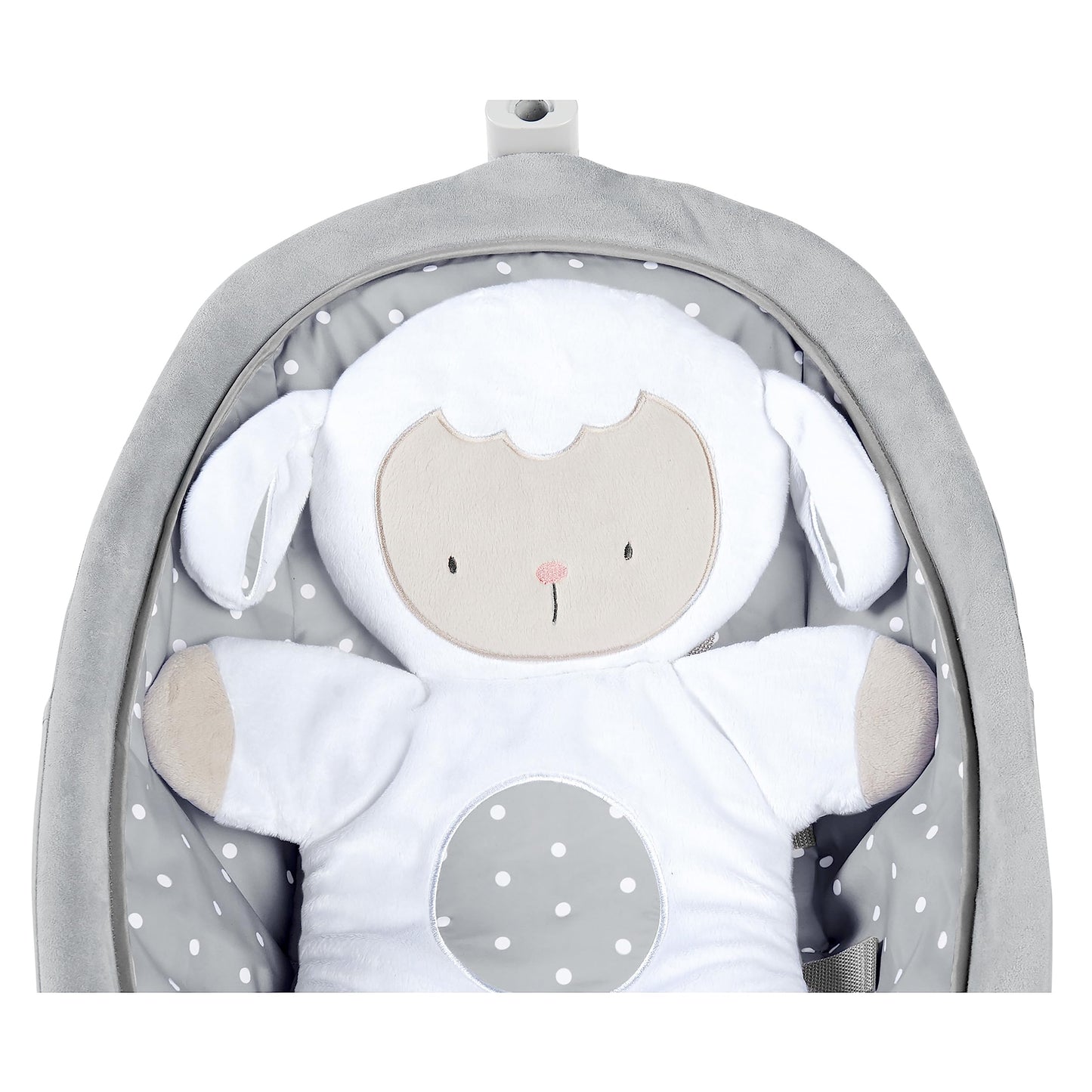 Ingenuity, Cuddle Lamb Baby Rocking Hammock with Vibration, Game Bow are 2 Stuffed Animals, 12 Melodies, 4 Nature Sounds, Adjustable Volume, Ergonomic, from Newborn to 18 kg