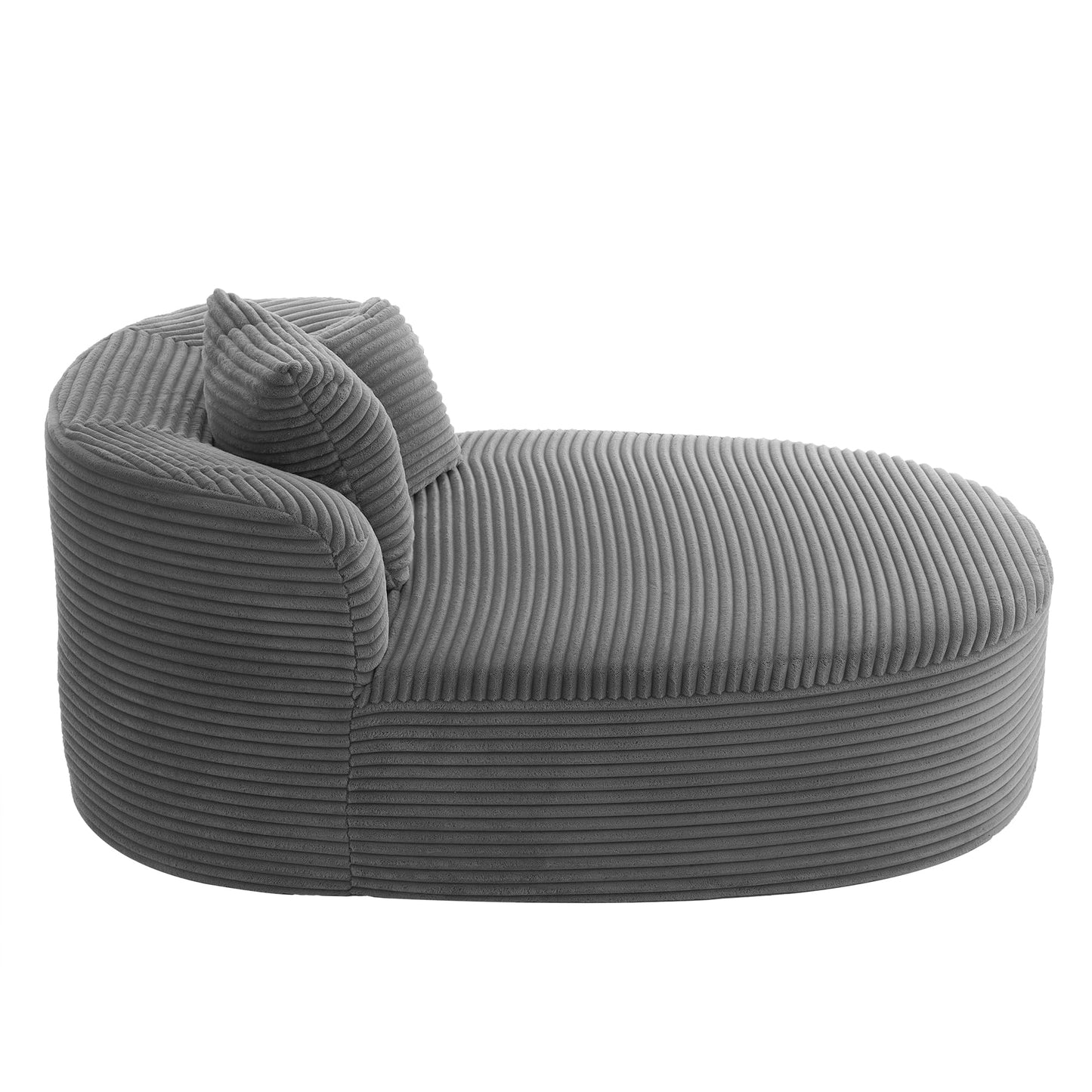 51.6-Inch Fluffy Corduroy Boneless Sleeper Daybed Oversized Single Recliner Foam Cloud Lounge Chaise,Floor Cloud Sofa Chaise W/2 Toss Pillows for Bedroom Living Room