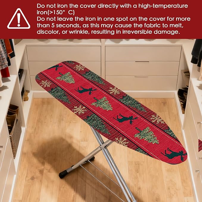 Nuxovilar Ironing Board Covers Winter Moose and Tree Pattern Polyester 15x54