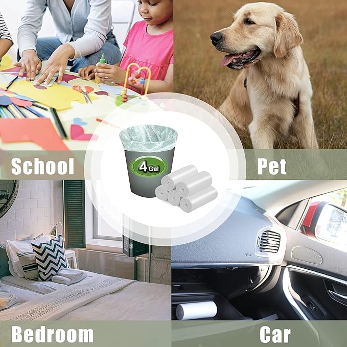 Small Trash Bags, Inwaysin Small Garbage Bags 4-6 Gallon Biodegradable Can