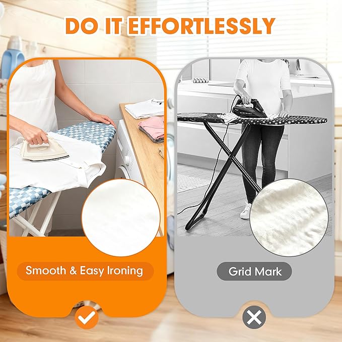 Ironing Board Cover and Pad, 21x54 Extra Large Thick Iron Padding, Scorch &