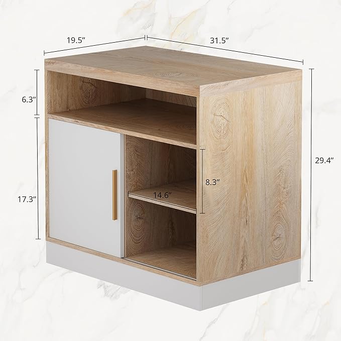 ModernMate Modern Light Walnut Wood Accent Cabinet