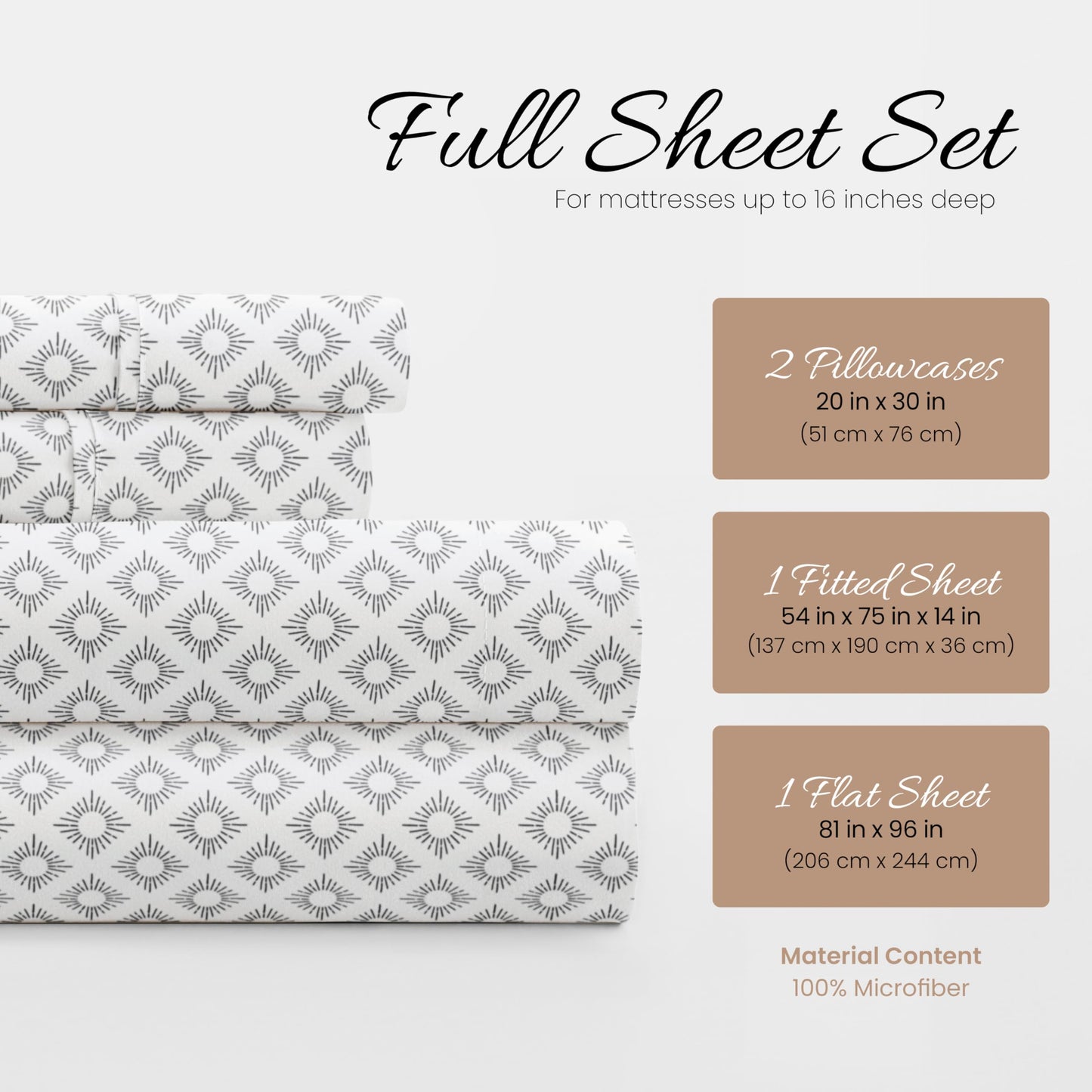 Linen Market 4 Piece Full Bedding Sheet Set (Gray Polaris) - Sleep Better Than Ever with These Ultra-Soft & Cooling Bed Sheets for Your Full Size Bed - Deep Pocket Fits 16" Mattress