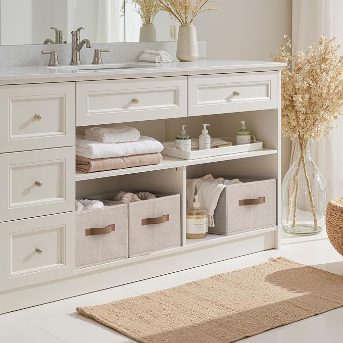 StorageWorks Shelf Baskets for Organization, Linen Closet Organizers and