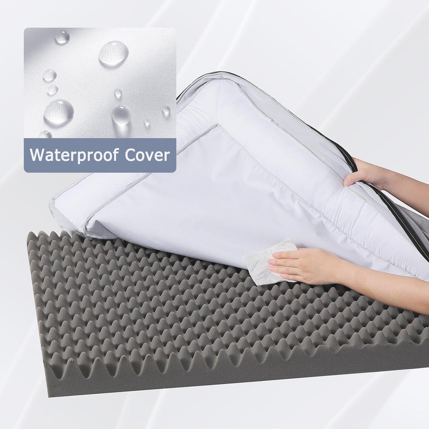 WESTERN HOME Dog Bed Large Dog Beds Orthopedic Dogs Beds Extra Large Pet Sofa Bed Couch for Dods Cats Washable Waterproof Cover, Egg Foam Grey, 106x76x19 cm