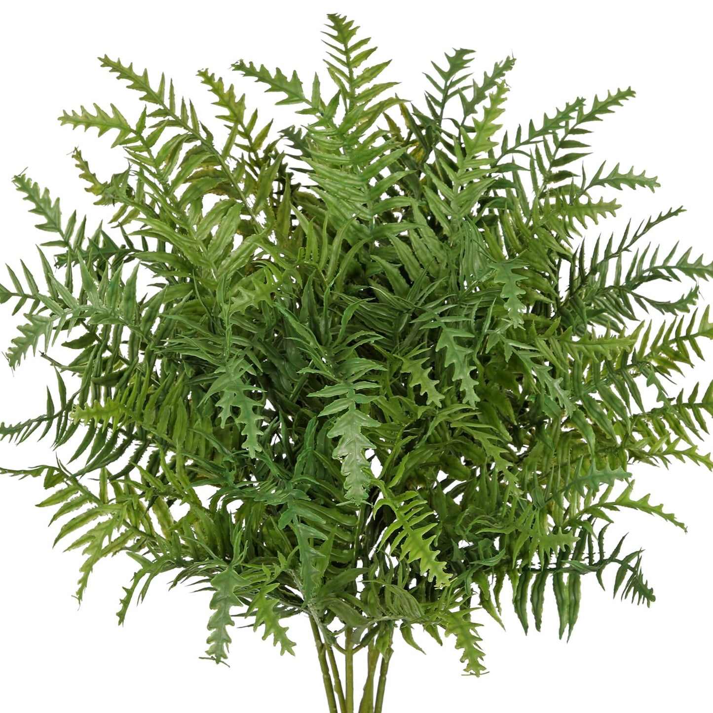Hollyone 8pcs Fake Fern Stems Bush for Outdoors Indoors 19.6" Boston Ferns Artificial Plants Greenery Stems Faux Shrubs Plant for Garden Farmhouse Front Porch Table Window Box Home Decorations