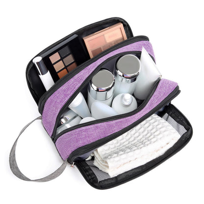 Yeiotsy Men's Travel Toiletry Bag – Color Clash Dopp Kit with Mesh Pockets, Durable Shaving Organizer for Gym, Camping & Weekend Trips (Purple)
