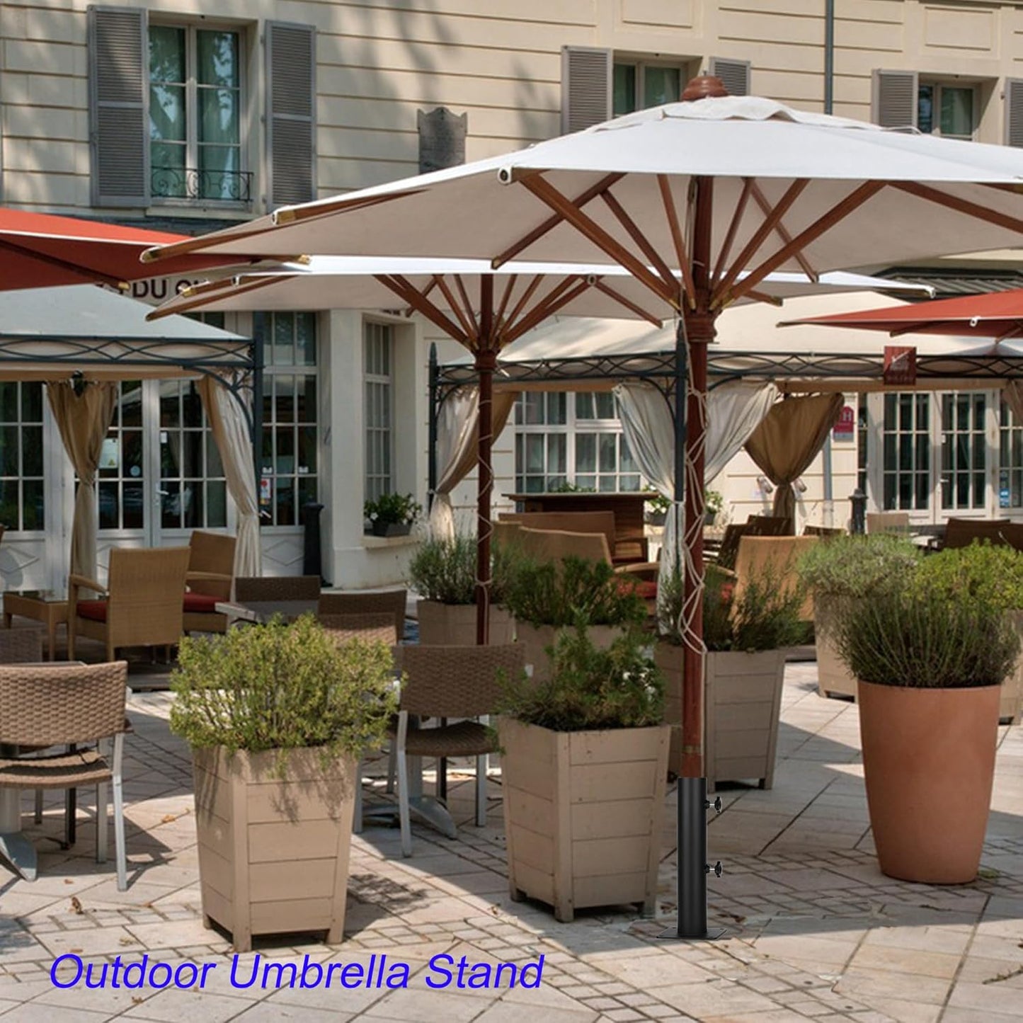 Patio Umbrella Outdoor Base Deck Mount Umbrella Holder Heavy Duty Umbrella Clamp Hand-Turn Knob Umbrella Base Stand for Decks, Docks, Courtyard Balcony, Pontoons, Patios, Pinic Tables Desk