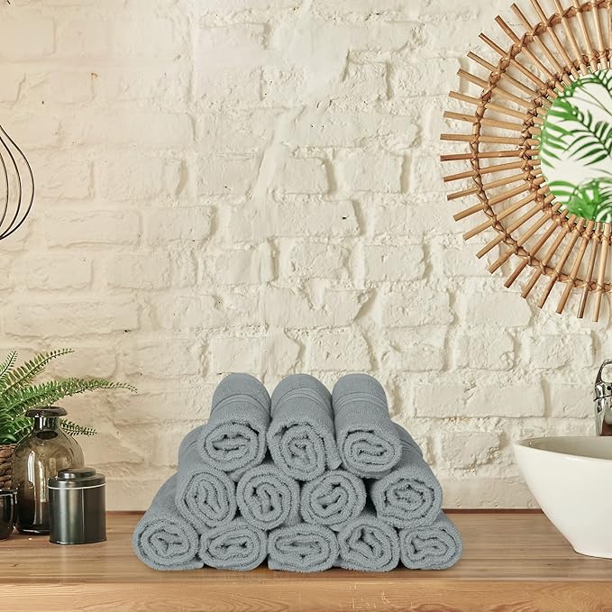 Utopia Towels Wash Cloths Set, 12 by 12 Inches, 100% Cotton Ring Spun, Highly