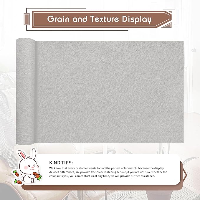 KING MOUNTAIN Leather Repair Patch, 16 x 60 Inches self Adhesive Leather Repair