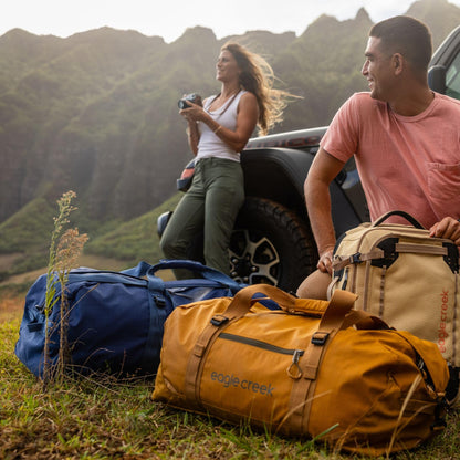 Eagle Creek No Matter What Rolling Duffel - Durable Rolling Bag for Travel - Adjustable Shoulder Strap - Heavy Duty Wheels - Lockable Zippers - Multiple Carry Options - 130L - Atlantic Blue