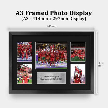 HWC Trading Liverpool 2025 Champions Gift Premier League Season 24-25 Winners Printed Memorabilia Signed Autograph Photograph Display for Football Fans and Supporters - A3 Framed
