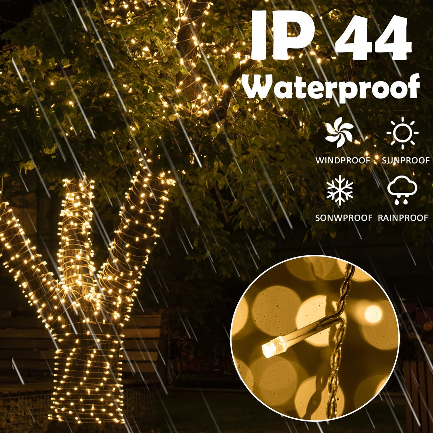 AWQ 26 FT 320 LED Christmas Icicle Lights, Twinkle Icicle String Lights with 13 Modes, Timer & Memory Function, Waterproof Christmas Light for Indoor Outdoor Wedding Party Xmas Decor