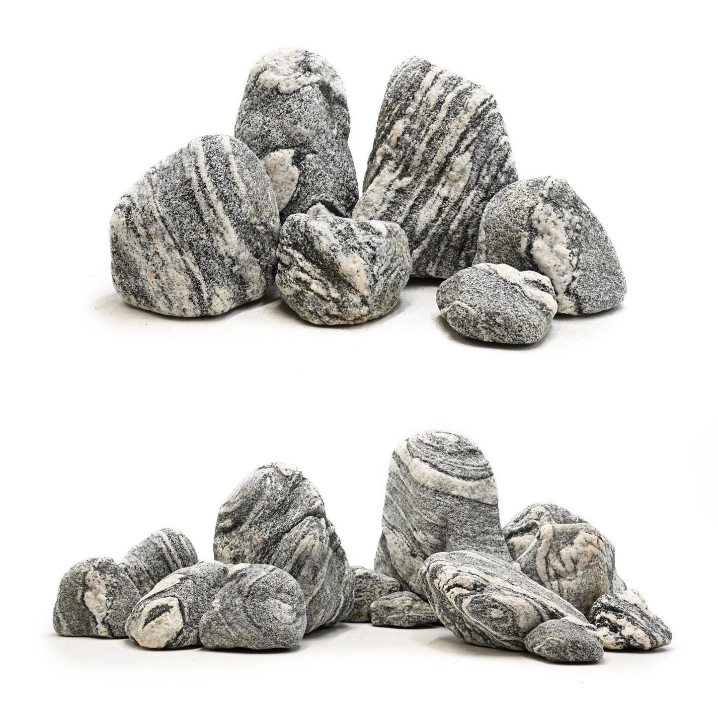 KINGRUI Aquarium Rocks Silver Seiryu Rock 5lb Natural Stone for Fish Tanks, Terrariums, Bonsai, Garden Decoration, Micro Landscapes & Reptile Terrariums(2-5inch 4-5Pcs)