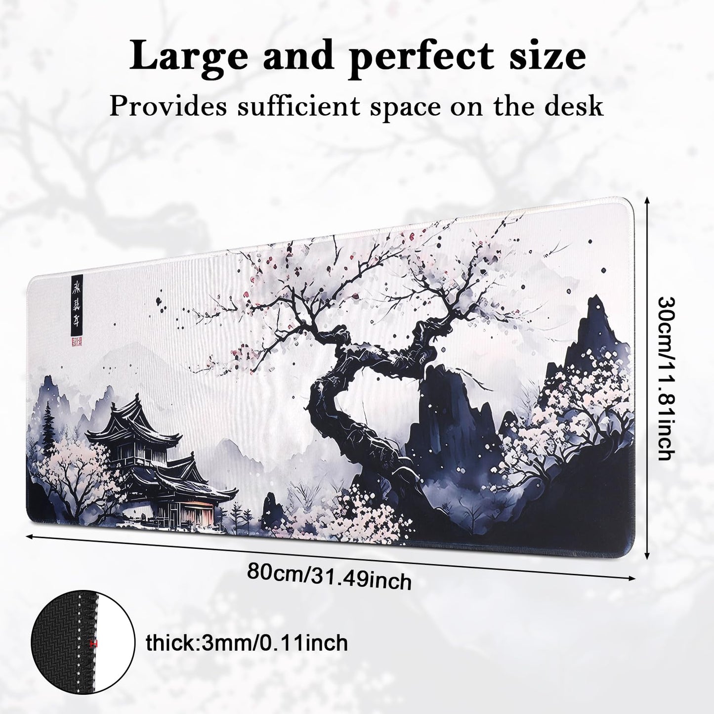 Yimomoyi Non Slip Mouse Pad, 80 x 30cm Mouse Mat Extended, Gaming Mousepad Waterproof, Desk Mat with Rubber Base, Desk Pad Laptop for Office and Home (01- Plum Mouse Pad)