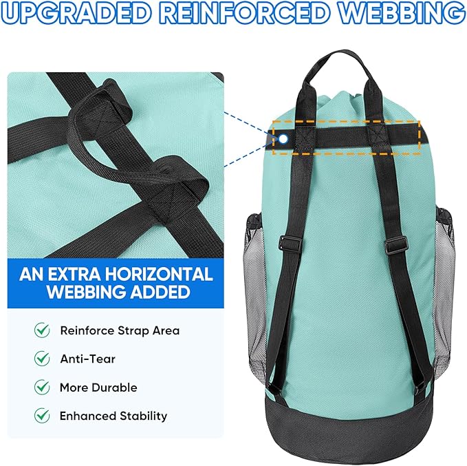 BALEINE 150L Laundry Bag Backpack, 900D Oxford Fabric Large Travel Laundry Bags