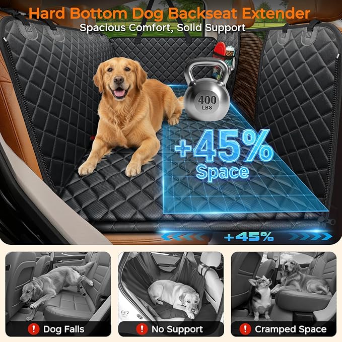 URPOWER Dog Car Seat Cover for Pets 100% Waterproof Seat Cover Hammock 600D Heavy Duty Scratch Proof Nonslip Durable Soft Back Seat Covers for Full Size Trucks