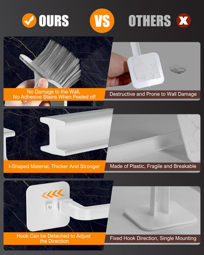 Sunfanie Hat Rack for Hat Storage (4-Pack), Multi-Purpose Hat Organizer, Strong Adhesive Hooks for Wall Organizer for Baseball Caps, Two Mounting Options Hook, White