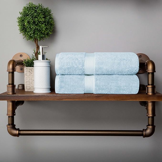 SUPERIOR Egyptian Cotton Pile Bath Towel Set of 2, Ultra Soft Luxury Towels