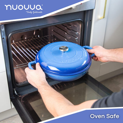 Nuovva Enamelled Cast Iron Cookware Bundle – Dutch Oven Pot with Lid & Double Bread Loaf Pan – Premium Cookware Set for Baking, Roasting & Everyday Cooking