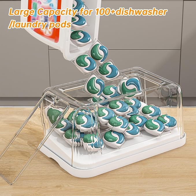 2-in-1 Trash Bag Holder Laundry & Dishwasher Pods Container, Garbage Bag