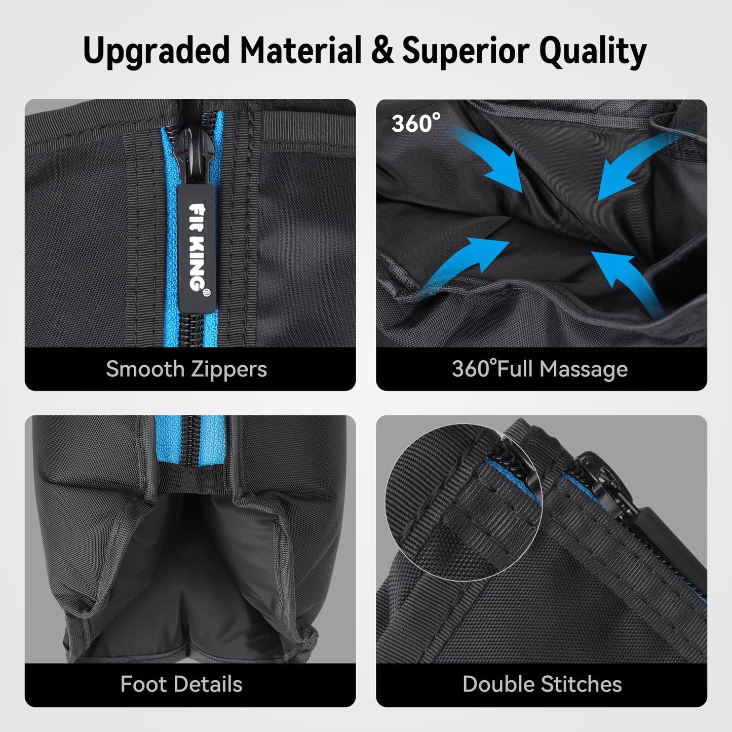 FIT KING Leg Massager with Heat and Compression Therapy, Leg Compression Massage for Circulation, Swollen Leg, RLS Pain & Fatigue Relief, Foot Calf Massager Boots, Recovery Gift for Mom Dad