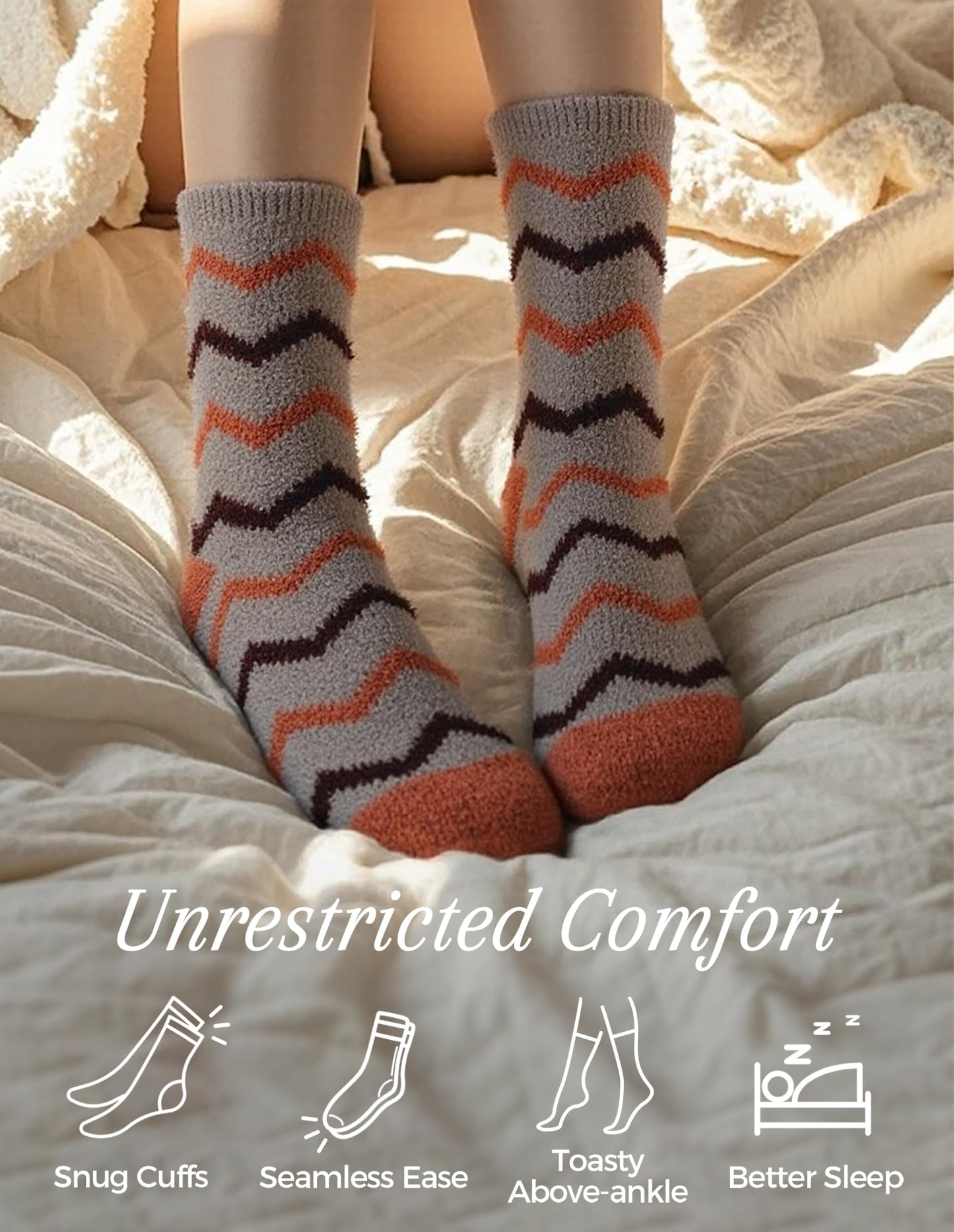 TEHOOK Warm & Cozy Valentines Gifts for Women, Fluffy Fuzzy Plush Sleeping Slipper Socks - Soft Warm Fabric