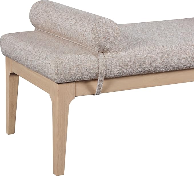 Meridian Furniture 22072Beige Priscilla Collection Art Deco Bench