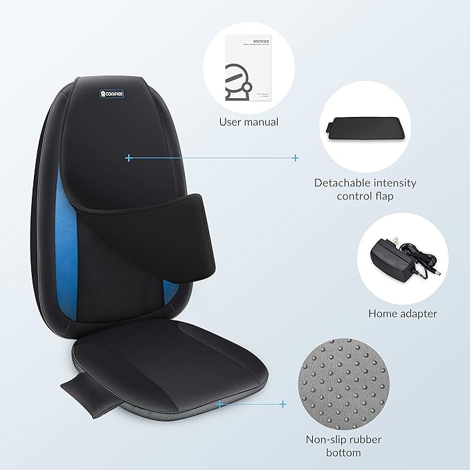 COMFIER Shiatsu Back Massager with Heat,Deep Tissue Kneading Massage Seat Cushion,Massage Chair Pad for Full Back,Body Massager for Home or Office Chair use,Valentine's Day