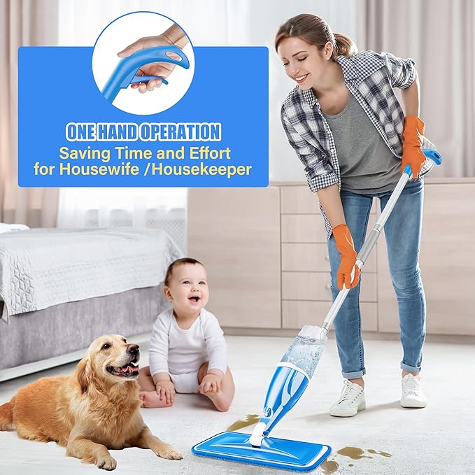 Spray Mop for Hardwood Floors Cleaning: Microfiber Wet Dry Floor Mops