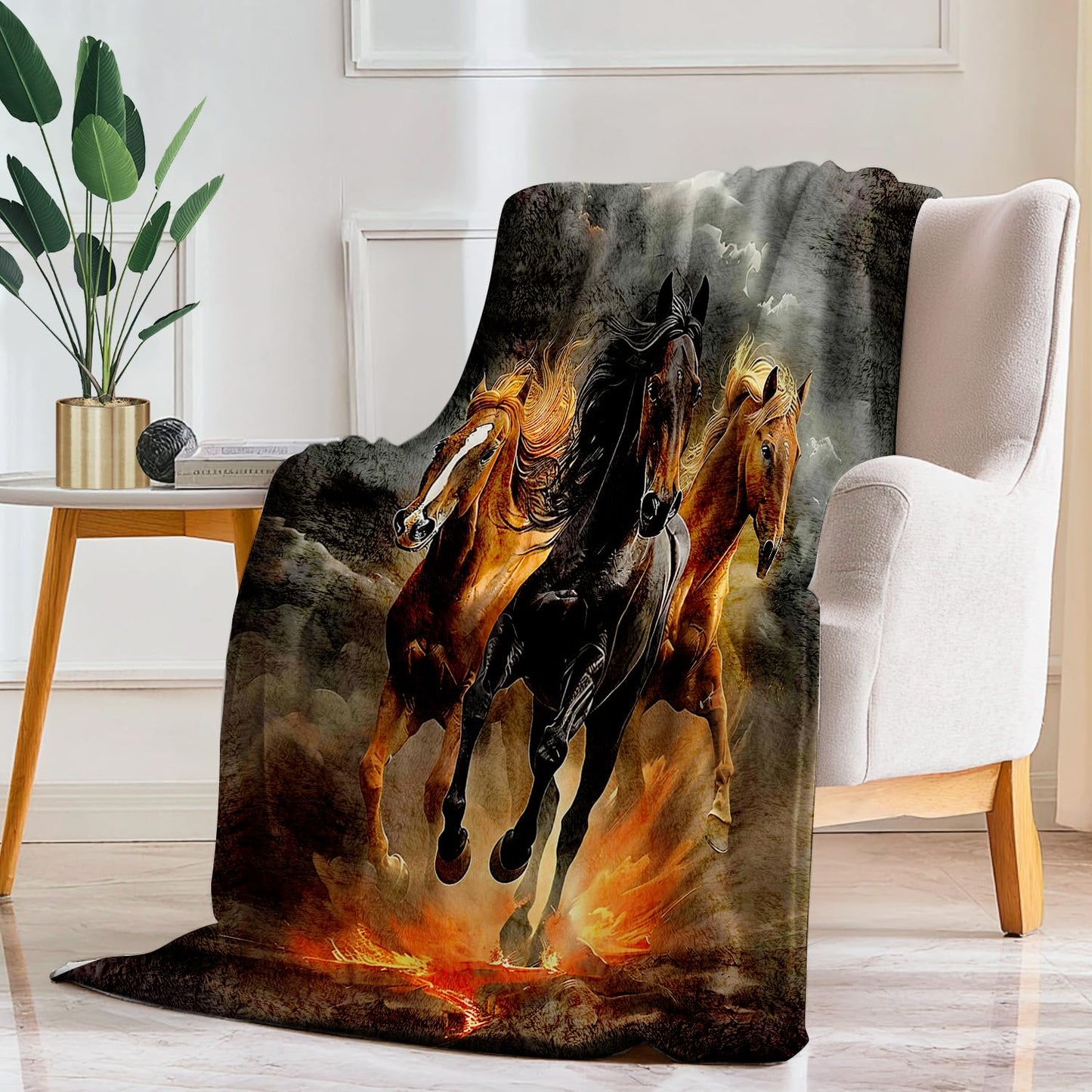 Horse Blanket Horse Throw Blanket Super Soft Plush Flannel Fleece Bedding Gifts for Boys Girls Men Women Lovers Adults Stuff for Couch Sofa Bed Room Decor 40"X50"