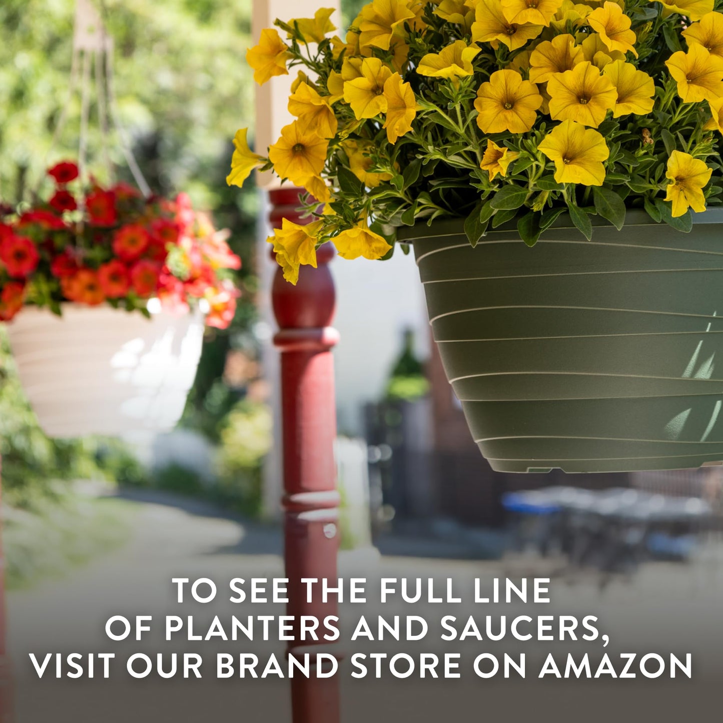 The HC Companies Wrapt Hanging Planters - Lightweight Plant Pot Hanger for Hanging Plants, Vegetables & Herbs - Outdoor & Indoor Hanging Basket for Plants (13" Pepperstone, Pack of 1)