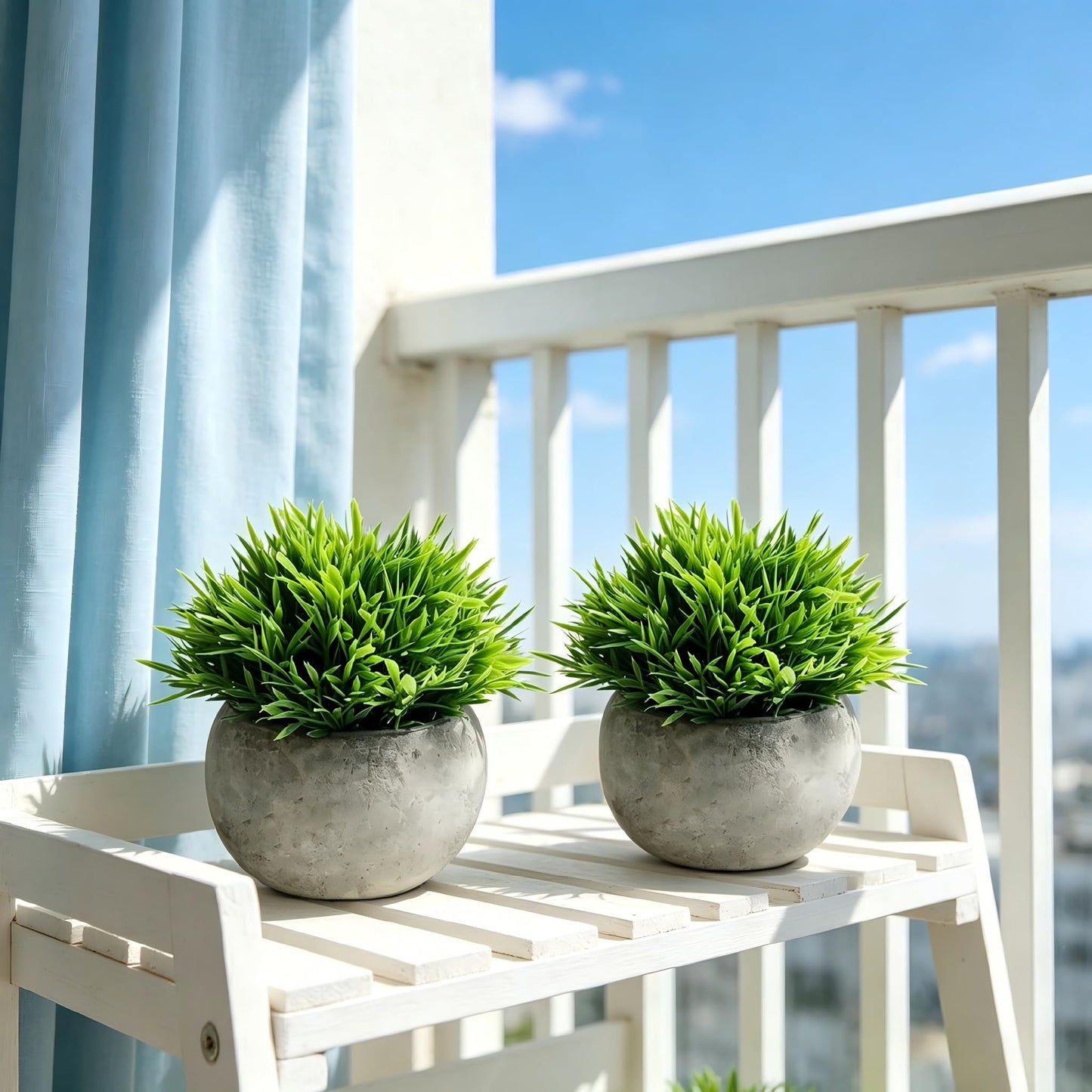 THE BLOOM TIMES 2 Pcs Small Fake Plants for Home Decor Indoor, Artificial Faux Potted Greenery for House Office Decorations