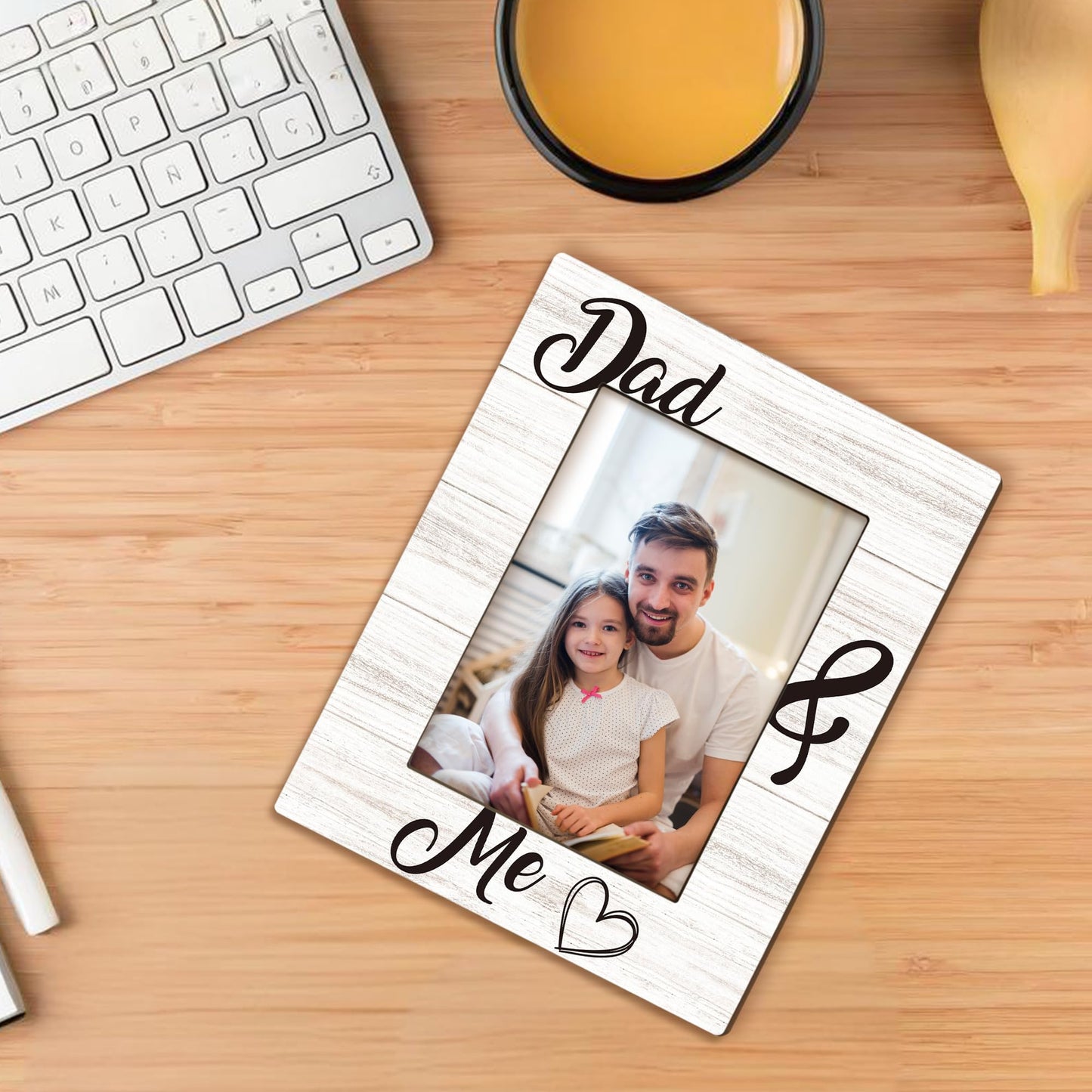 Beliran Dad Gifts Picture Frame 5x7, Daddy Daughter Photo Frame, Christmas Fathers Day Birthday Gifts for Daddy from Kids Son Daughter, Dad and Me Wooden Picture Photo Frames for Desk Home Room Decor