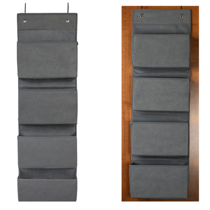 Joyful Moose Over the Door Hanging Organizer Closet Storage Bins Grey