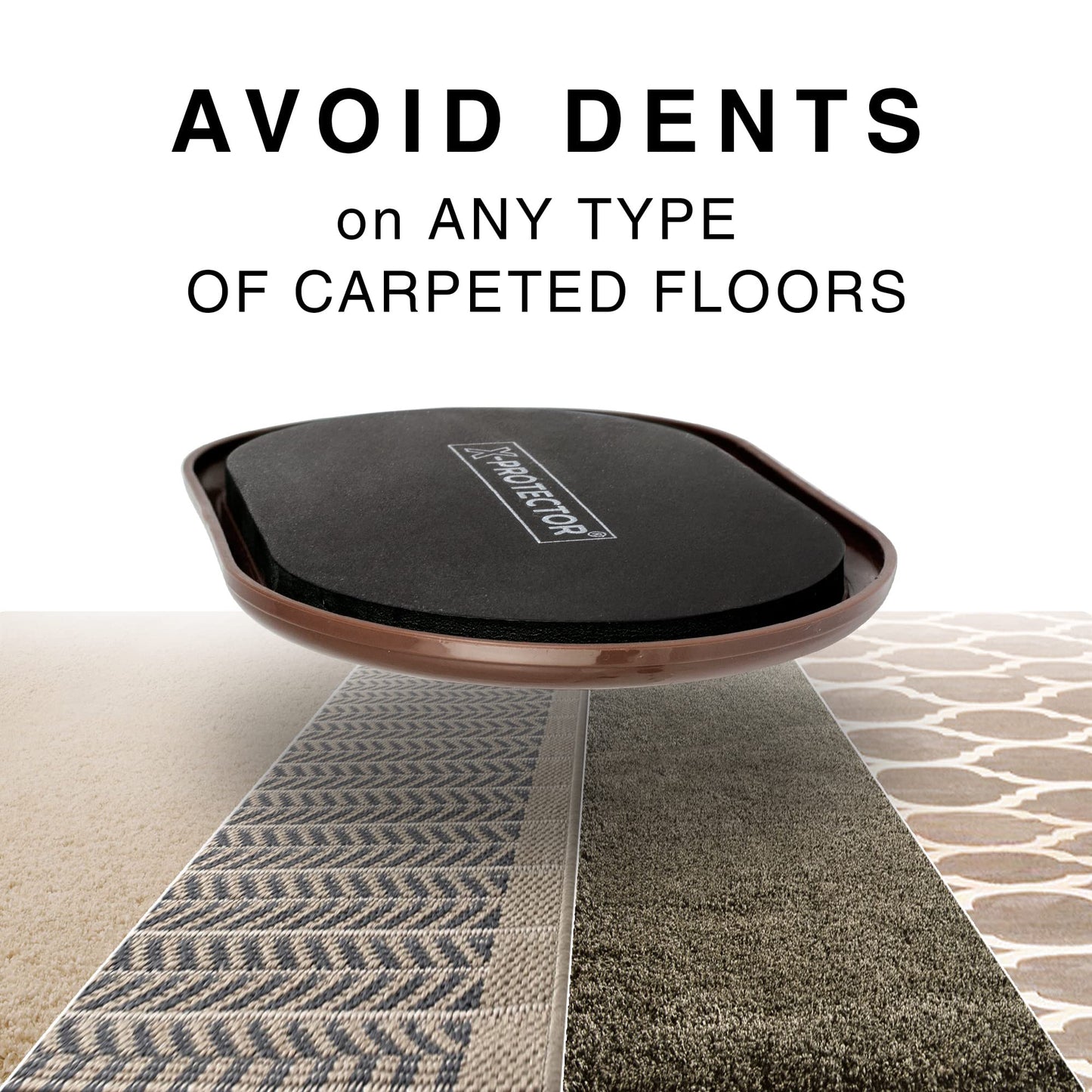 X-Protector Furniture Sliders for Carpet - 4 PCS 6" x 3 1/2" - The Best Heavy-Duty Moving Pads - Sliders for Furniture. Move Your Furniture Easily with Reusable Furniture Moving Sliders for Carpets!