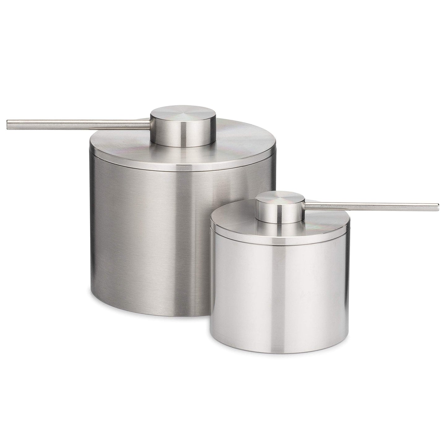 Grind Gourmet Salt Cellar, Spice Jars Stainless Steel, Storage Spice Jars Silver Cellar With Spoon Solid Stainless Steel Holder (Large, Silver)