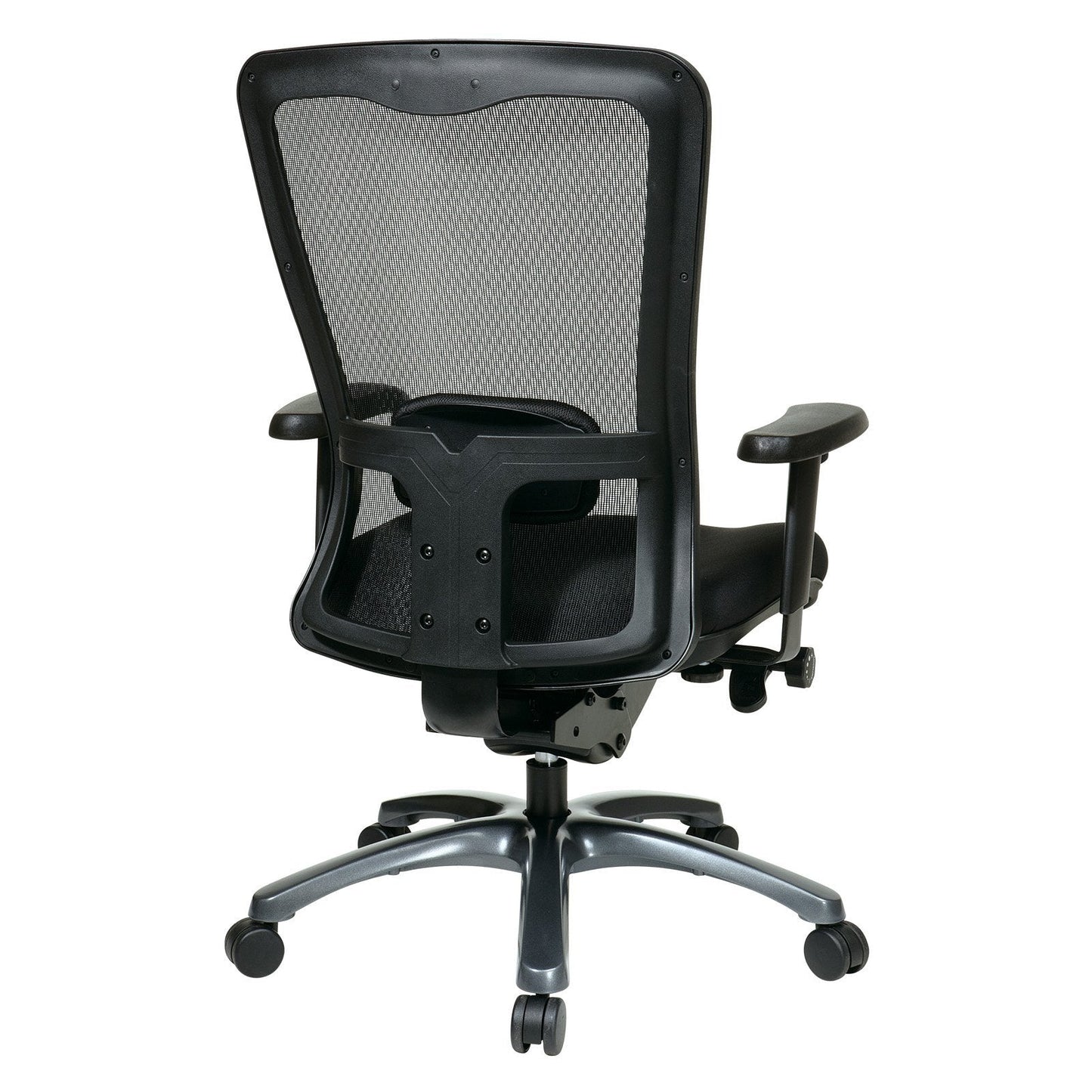 Office Star ProGrid High Back Professional Manager's Office Chair with Breathable Mesh and Adjustable Lumbar Support, Titanium Finish Base with Coal FreeFlex Fabric