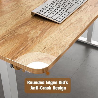 ERGOMAKER 63" Electric Standing Desk, Adjustable Height, Sit Stand Up Desk for Home Office & Computer Workstations, Memory Controller, Light Rustic Brown