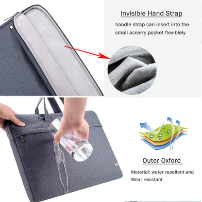 Voova Laptop Bag Case 15.6 Inch Compatible with MacBook Pro 15/16, MacBook Air 15 M2/M3/M4, 15-16” HP Acer Lenovo Dell Asus, Waterproof Computer Sleeve Cover with Shoulder Straps & Handle, Grey