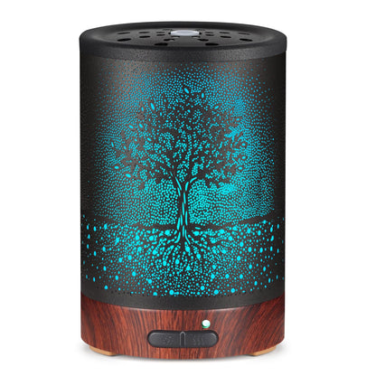 Essential Oil Diffuser- Aromatherapy Diffuser with7 Colors Light and Auto-Off for Women Metal Cool Mist Humidifier for Home and Office for Mom Women(Tree)
