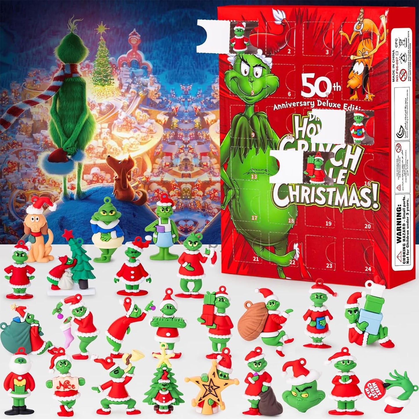 Christmas Advent Calendar 2025,Christmas Vacation Countdown Calendars,Christmas Tree Ornaments Stocking Stuffers Gifts with 24 pcs Collectible Doll Figures for Kids and Adults