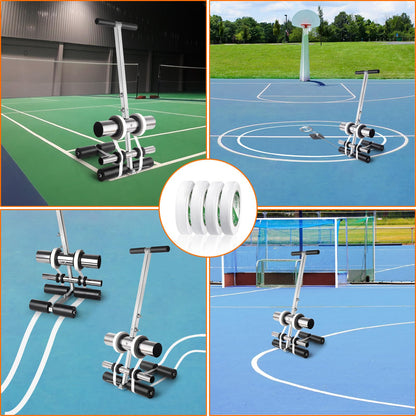 SWANSOFT Court Line Tape Machine, Parking Lot Striping Machine, Field Line Striping Machines, Floor Paint Tape Applicator Tape Pasting Machine for Asphalt Or Concrete, Driveway, Road Warning