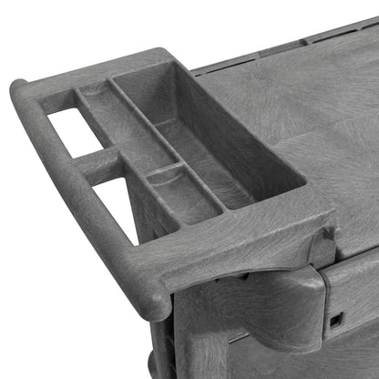 Akro-Mils 30930 ProCart 400 Pound Capacity Heavy Duty 2 Tier Rolling Service Utility Cart with Wheels and Hinged Side Gates, 42-Inch x 19-Inch x 35-Inch, Gray