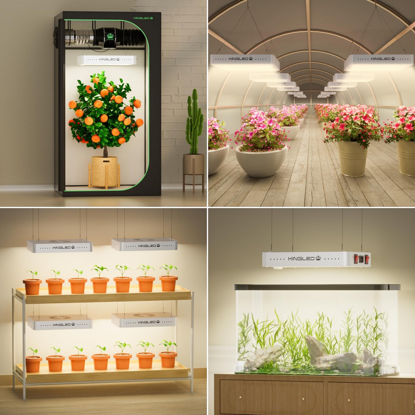 KingLED KP2000 LED Grow Light for Indoor Plants, Full Spectrum Plant Light with Veg & Bloom Mode, 200W Hanging Growing Lamp for Seed Starting Seedlings Vegetable Hydroponic Greenhouse, 3x3 Grow Tent