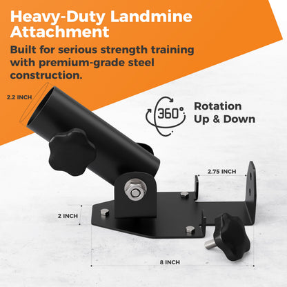 Rack, Wall or Floor Mount Heavy Duty Landmine Attachment for Barbell - Olympic Size T Bar Row Attachment, Landmine Base for Squat Rack and Viking Press - Gym Equipment Accessories by EVERSTRONG
