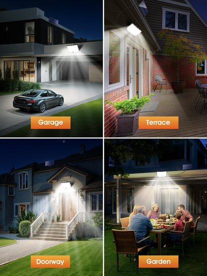 PIKOY Solar Lights Outdoor Lights, [238LED+3 Mode+Remote] Solar Security Lights Outdoor Motion Sensor 270°,IP65 2200mAh Outdoor Wall Lights