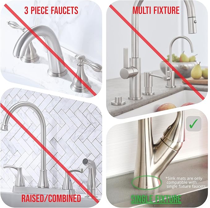 Ternal Original SINKMAT 15in Faucet Splash Guard Extra Long Microfiber Sink