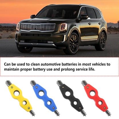 Stacool Car Battery Terminal Cleaner,Stainless Steels 4-in-1 Battery Post Cleaner for Post Adapter & Clamps,Multi-Purpose Car Cleaning Accessories (Black)